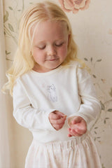 Pima Cotton Arnold Long Sleeve Top - Little Moon Parchment by Jamie Kay