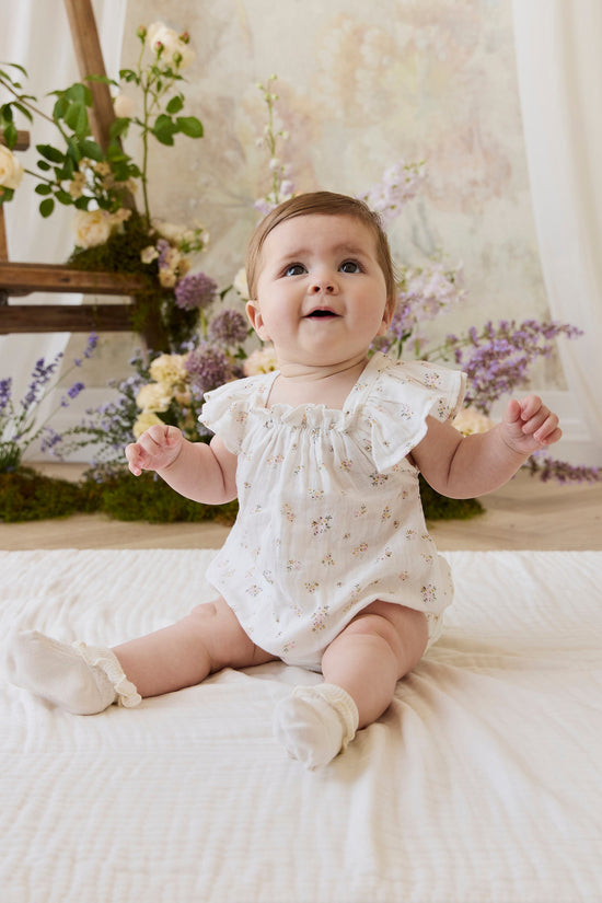 Organic Cotton Muslin Harriet Playsuit- Ayla Whisper by Jamie Kay