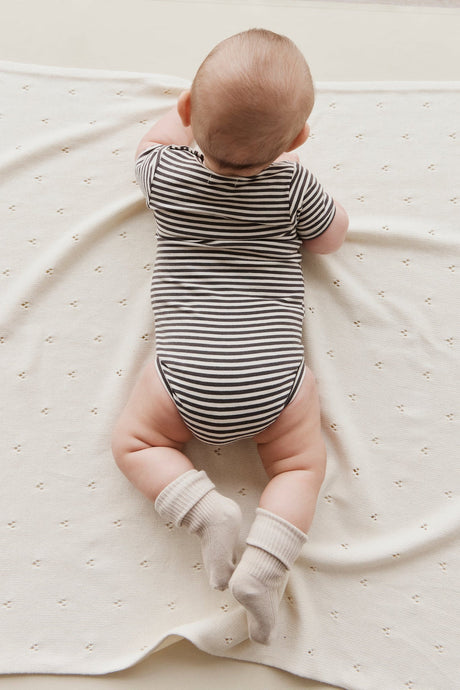 Organic Cotton Hudson Short Sleeve Bodysuit - Black Olive by Jamie Kay