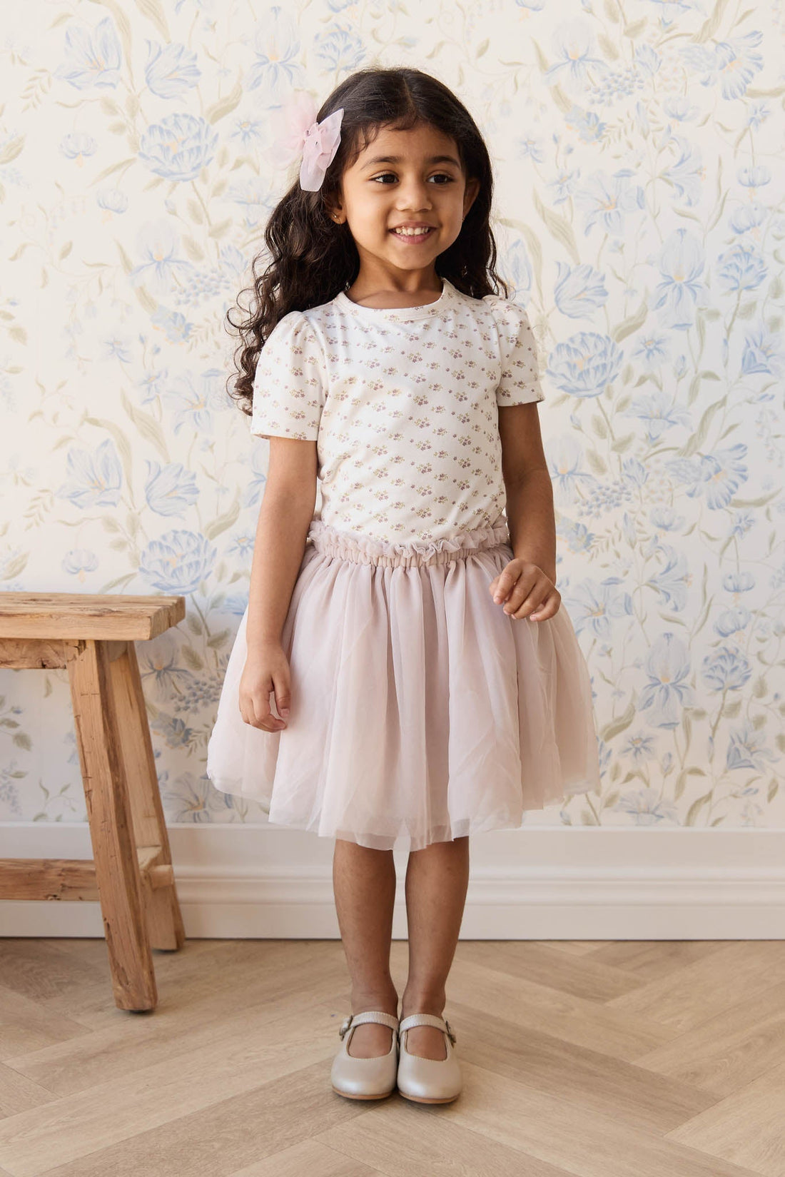 Organic Cotton Tasha Top - Rose Floral Pink by Jamie Kay