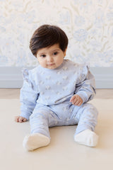 Organic Cotton Morgan Track Pant - Rose Floral Smoke by Jamie Kay