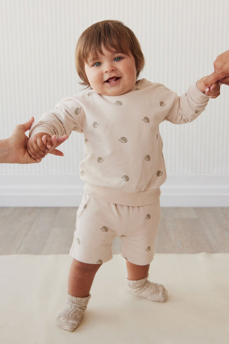 Organic Cotton Kit Sweatshirt - Henry Hedgehog Birch by Jamie Kay
