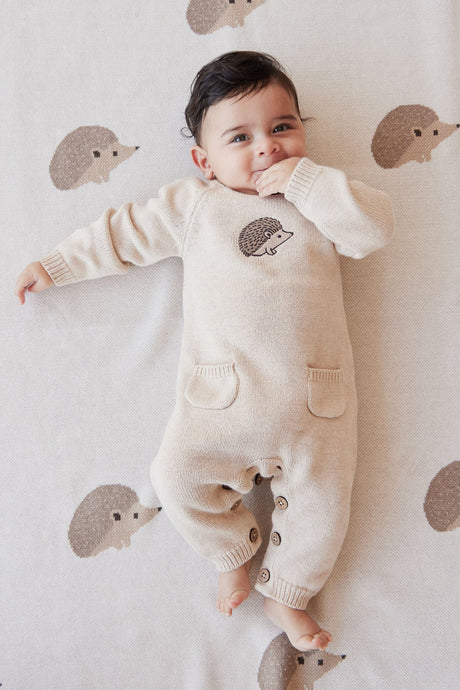 Theo Onepiece - Oatmeal Marle Hedgehog by Jamie Kay