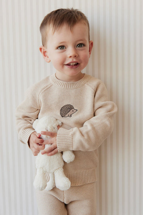 Ethan Jumper - Oatmeal Marle Hedgehog by Jamie Kay