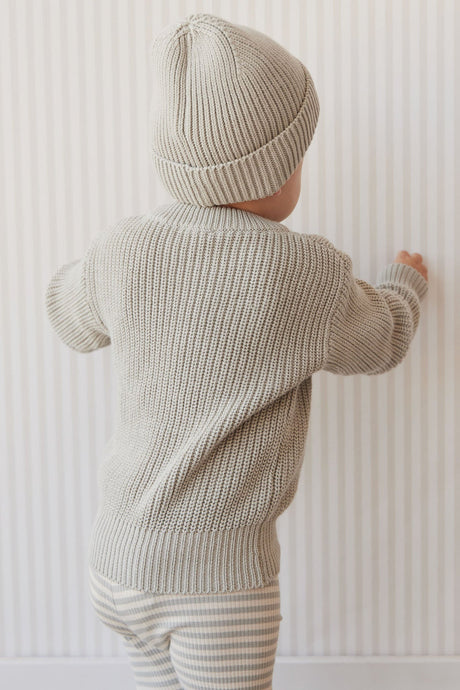 Leon Knitted Beanie - Willow by Jamie Kay