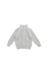 Clyde Half Zip Jumper - Light Grey Marle by Jamie Kay