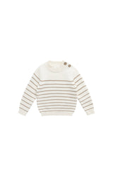 Malcolm Knitted Jumper - Malcolm Stripe Cloud/Brioche by Jamie Kay