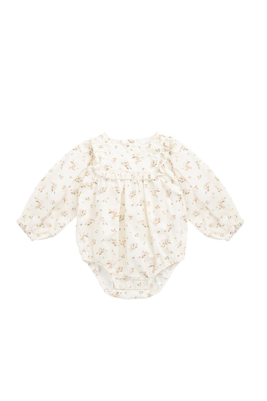 Organic Cotton Frances Playsuit - Bianca Antique by Jamie Kay