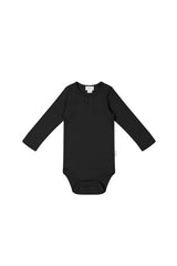 Organic Cotton Modal Long Sleeve Bodysuit- Ebony by Jamie Kay