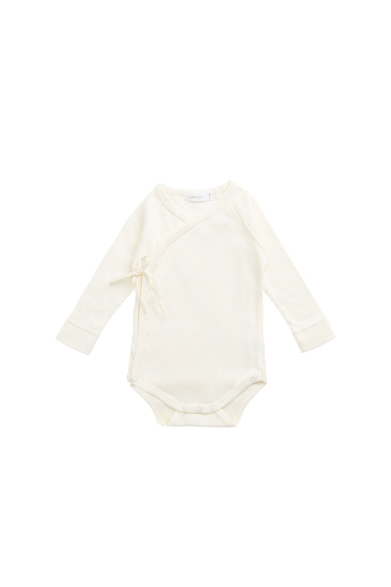 Organic Cotton Modal Marina Long Sleeve Bodysuit- Parchment by Jamie Kay