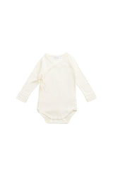 Organic Cotton Modal Marina Long Sleeve Bodysuit- Parchment by Jamie Kay