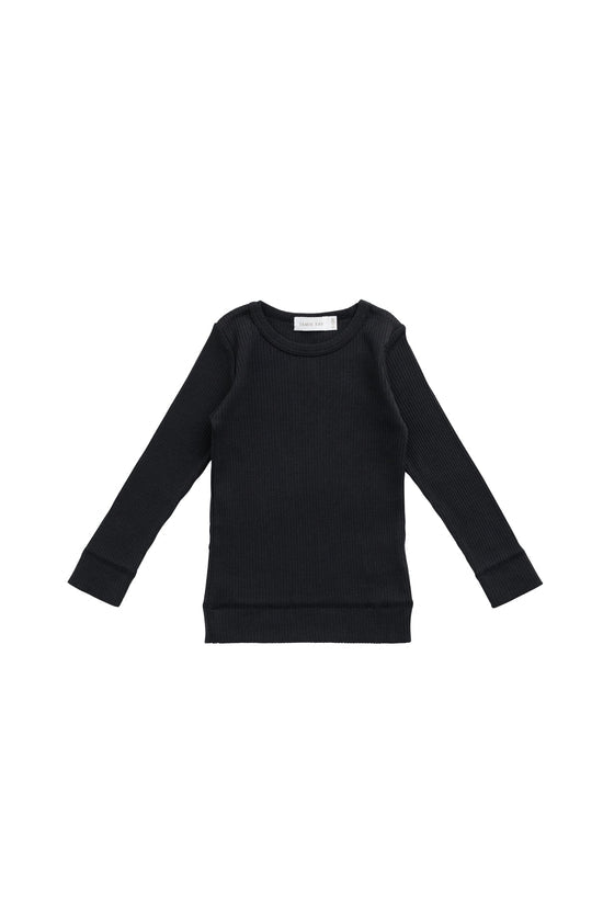 Organic Cotton Modal Marina Long Sleeve Top - Ebony by Jamie Kay