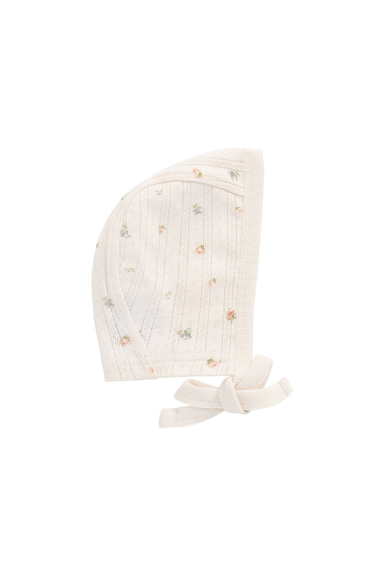Organic Cotton Pointelle Bonnet - Sweet Magnolia Simple by Jamie Kay