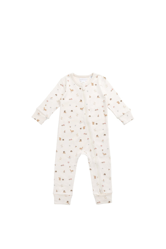 Organic Cotton Reese Zip Onepiece - Forest Gathering by Jamie Kay