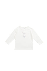 Pima Cotton Arnold Long Sleeve Top - Little Moon Parchment by Jamie Kay