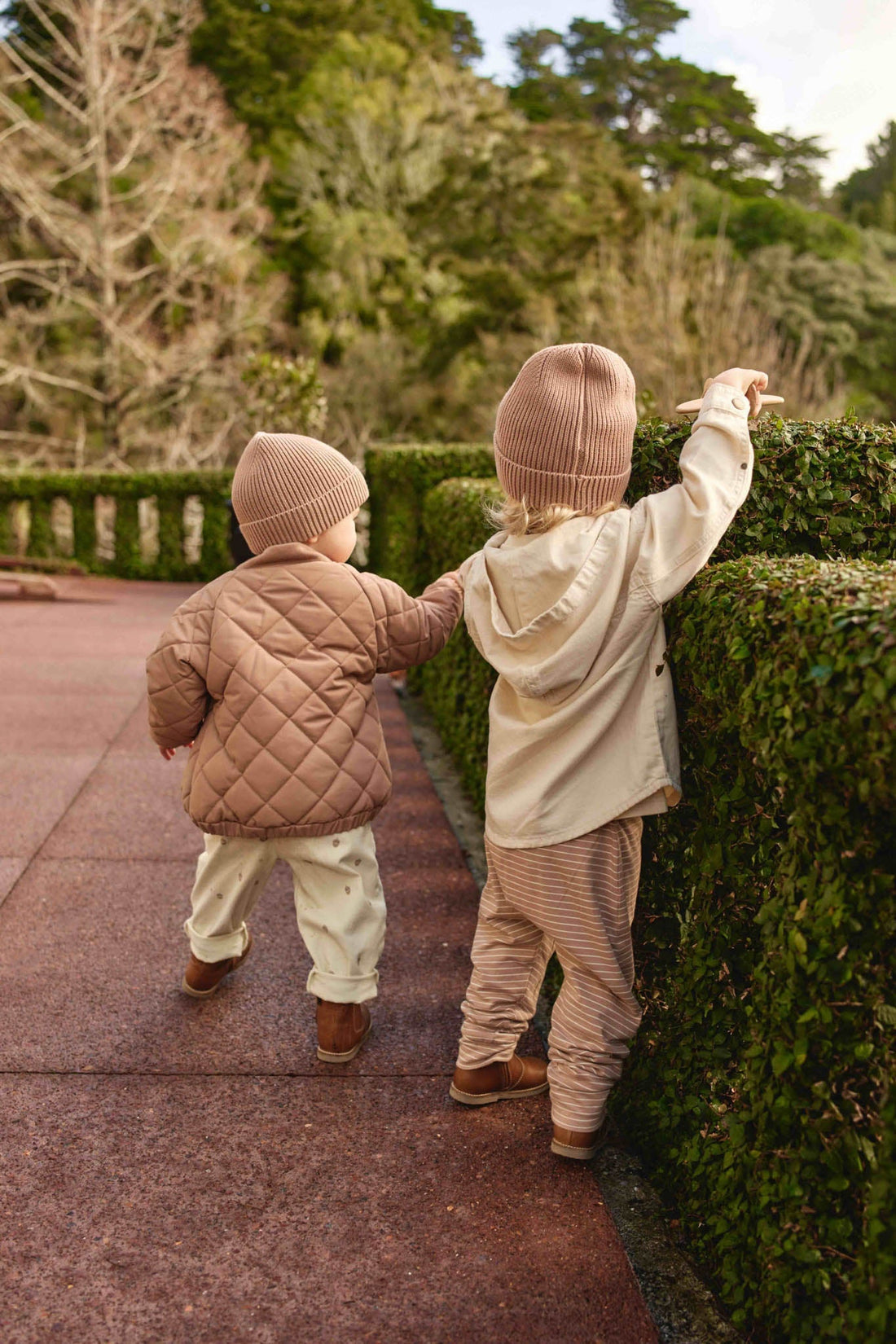 Organic Cotton Shaun Pant - Daily Stripe Pale Terracotta/Buff by Jamie Kay