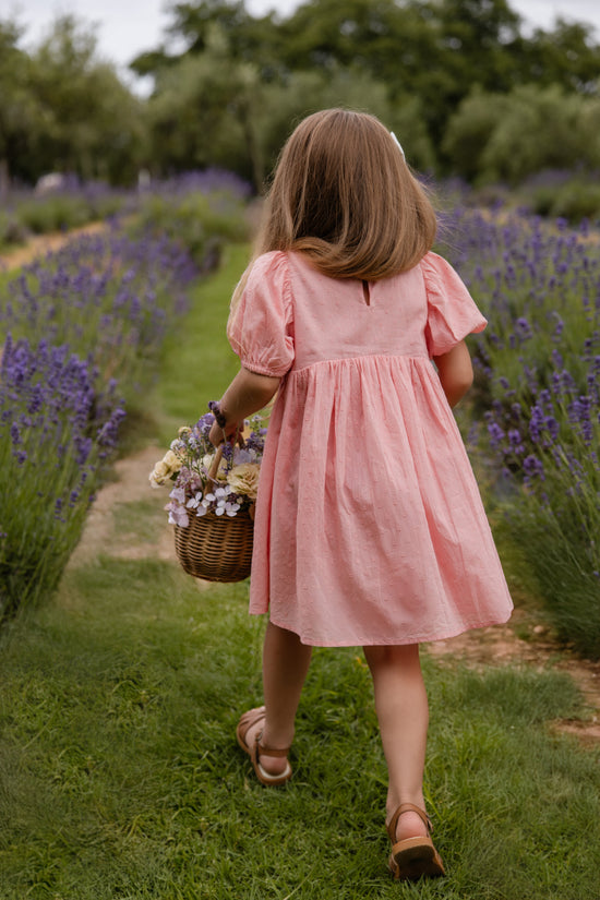 Organic Cotton Frannie Dress- Swiss Pink by Jamie Kay