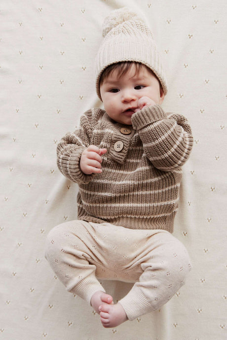 Daniel Jumper - Woodsmoke/Oatmeal Daniel Stripe by Jamie Kay