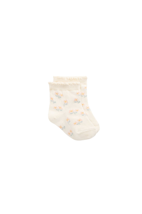 Meadow Jacquard Sock- Larissa Milk by Jamie Kay