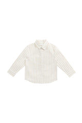 Organic Cotton Isaiah Shirt- Variegated Stripe Foam by Jamie Kay