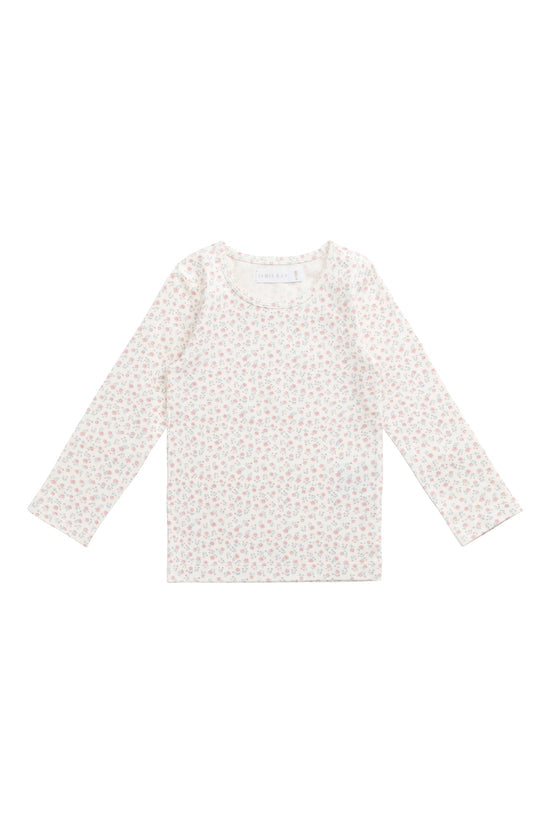 Organic Cotton Long Sleeve Top- Posy Garden Pink by Jamie Kay