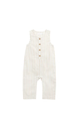 Organic Cotton Milo Jumpsuit- Variegated Stripe Foam by Jamie Kay