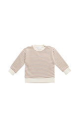 Organic Cotton Peyton Sweatshirt- Standard Stripe Carven Clay/Cloud by Jamie Kay