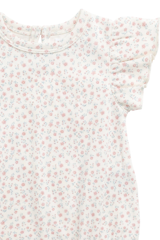 Organic Cotton Sage Onepiece- Posy Garden Pink by Jamie Kay