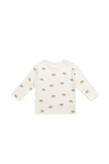Pima Cotton Arnold Long Sleeve Top- Cub Walk Samoyed by Jamie Kay