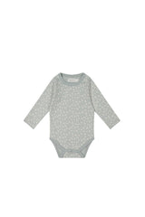 Organic Cotton Long Sleeve Bodysuit - Rosalie Fields Bluefox by Jamie Kay