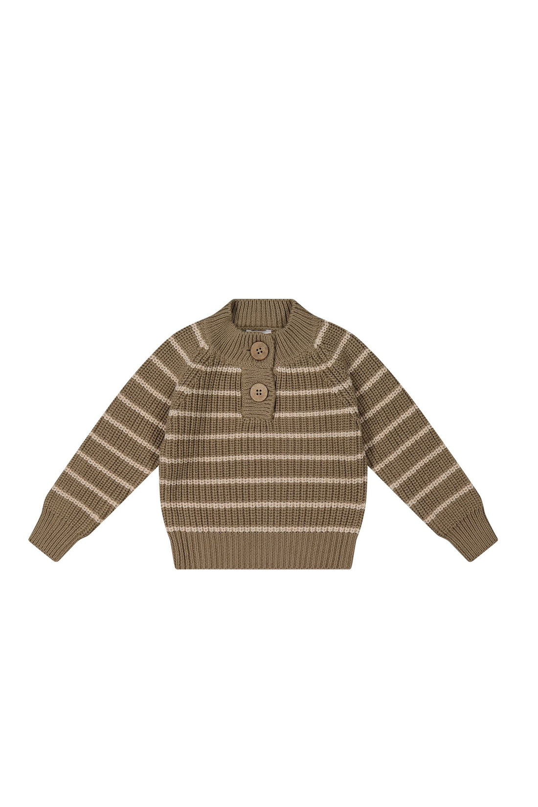 Daniel Jumper - Woodsmoke/Oatmeal Daniel Stripe by Jamie Kay