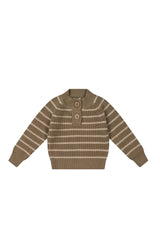 Daniel Jumper - Woodsmoke/Oatmeal Daniel Stripe by Jamie Kay
