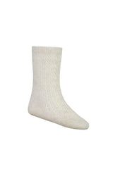 Cable Weave Knee High Sock - Light Oatmeal Marle by Jamie Kay