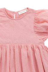 Organic Cotton Frannie Dress- Swiss Pink by Jamie Kay