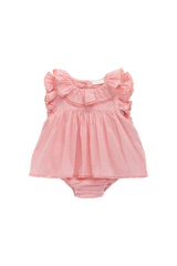 Organic Cotton Frannie Playsuit- Swiss Pink by Jamie Kay