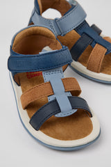 Twins- Blue Leather + Nubuck Sandals by Camper Shoes
