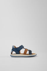 Twins- Blue Leather + Nubuck Sandals by Camper Shoes