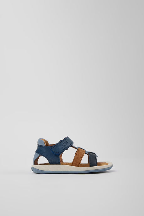Twins- Blue Leather + Nubuck Sandals by Camper Shoes