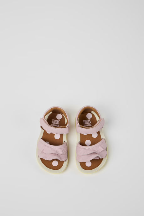 Twins- Pink Leather Sandals by Camper Shoes