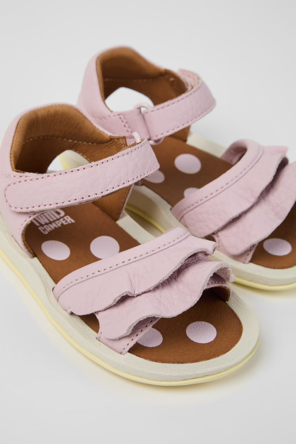 Twins- Pink Leather Sandals by Camper Shoes