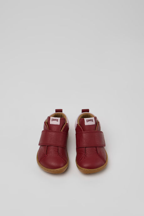 Peu Burgundy + Pink Leather Ankle Boots by Camper Shoes