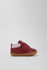 Peu Burgundy + Pink Leather Ankle Boots by Camper Shoes