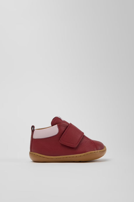 Peu Burgundy + Pink Leather Ankle Boots by Camper Shoes
