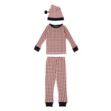 Kids' Organic Holiday PJ & Cap Set in Crimson Plaid by L'ovedbaby