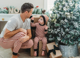 Kids' Organic Holiday PJ & Cap Set in Crimson Plaid by L'ovedbaby