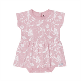 Skirted Romper in Flowers on Silver Pink by Coccoli
