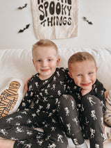 Kids' Organic L/Sleeve PJ Set in Dancing Skeletons by L'ovedbaby
