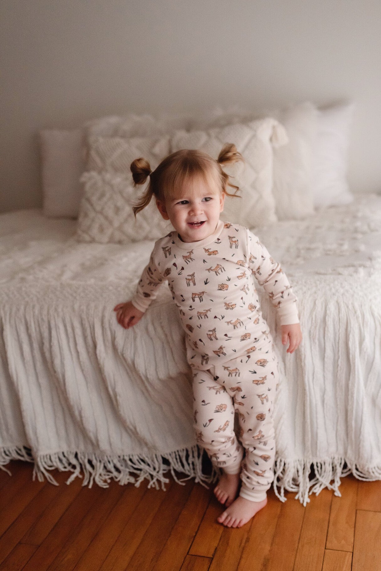 Kids' Organic L/Sleeve PJ Set in Doe-a-Deer by L'ovedbaby