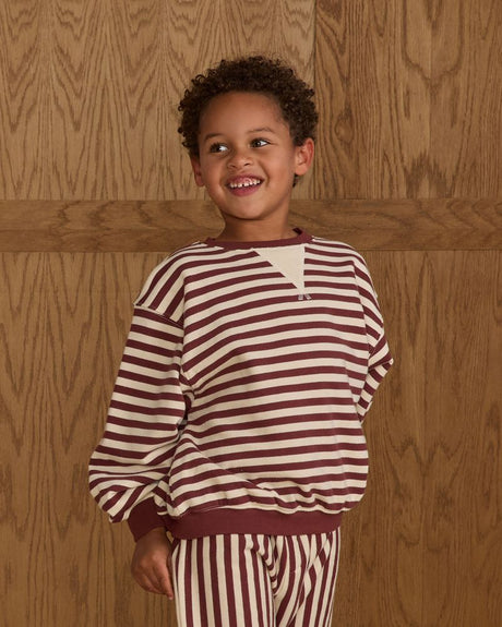 Oversized Crew || Burgundy Stripe by Rylee + Cru