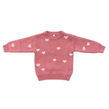 Knit Sweater-  Pink Hearts by Babysprouts